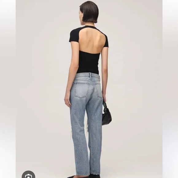 NWT KHAITE Vita Bodysuit Ribbed Cutout Size M Black Thong Back - Picture 5 of 14